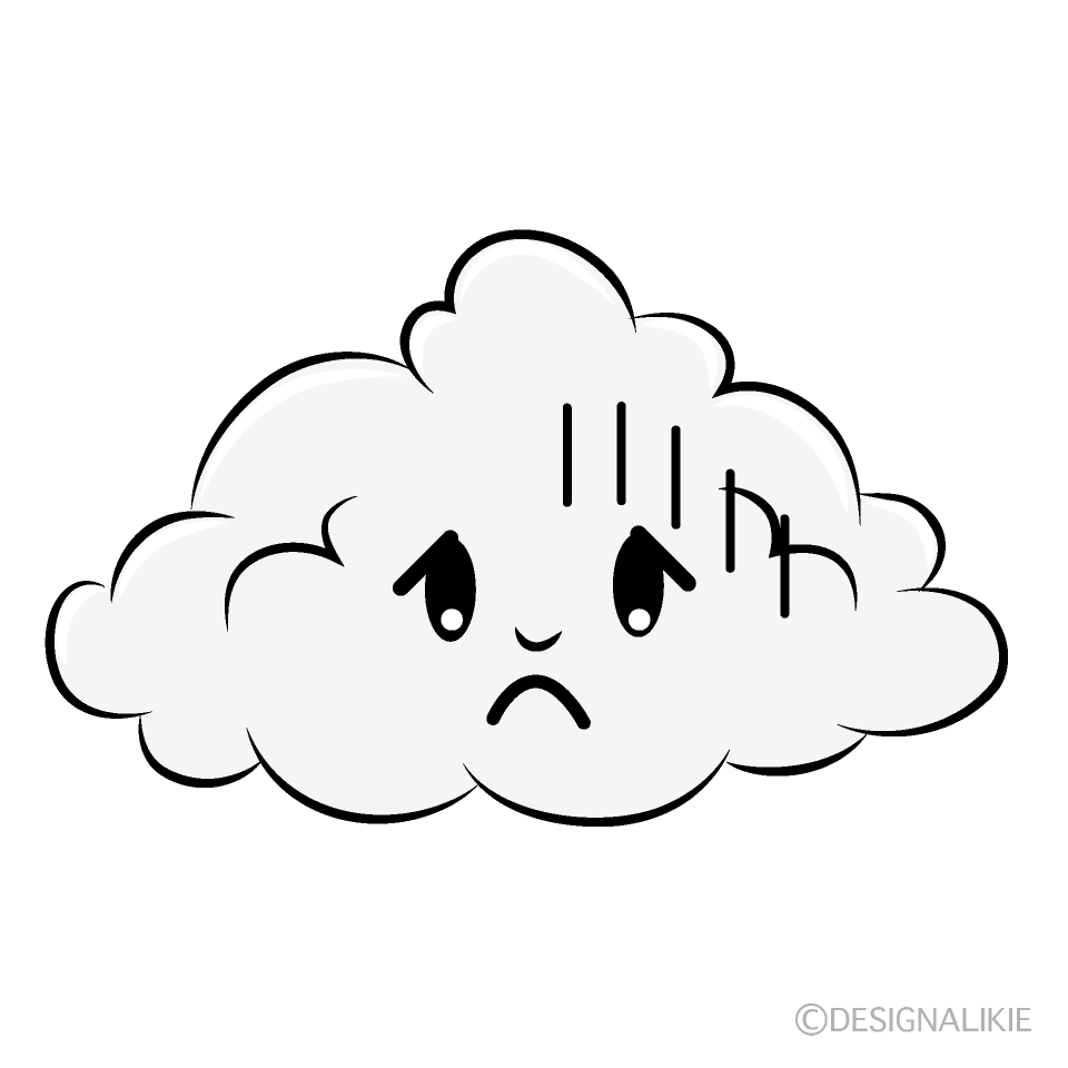 かわいい落ち込む雲イラスト