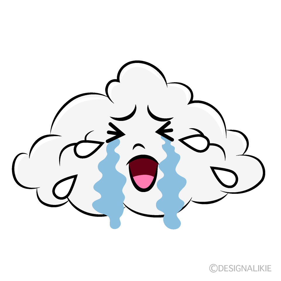 かわいい泣く雲イラスト