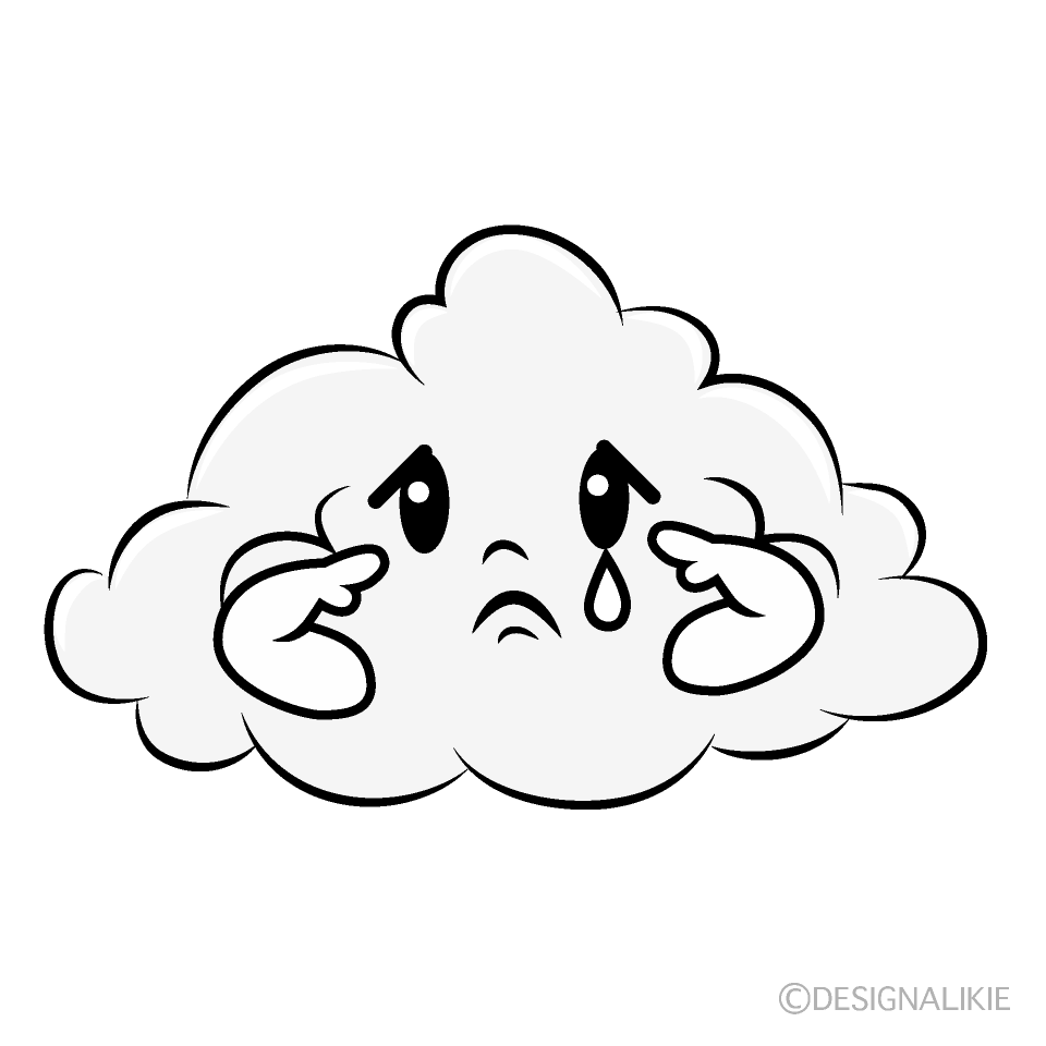 かわいい悲しい雲イラスト