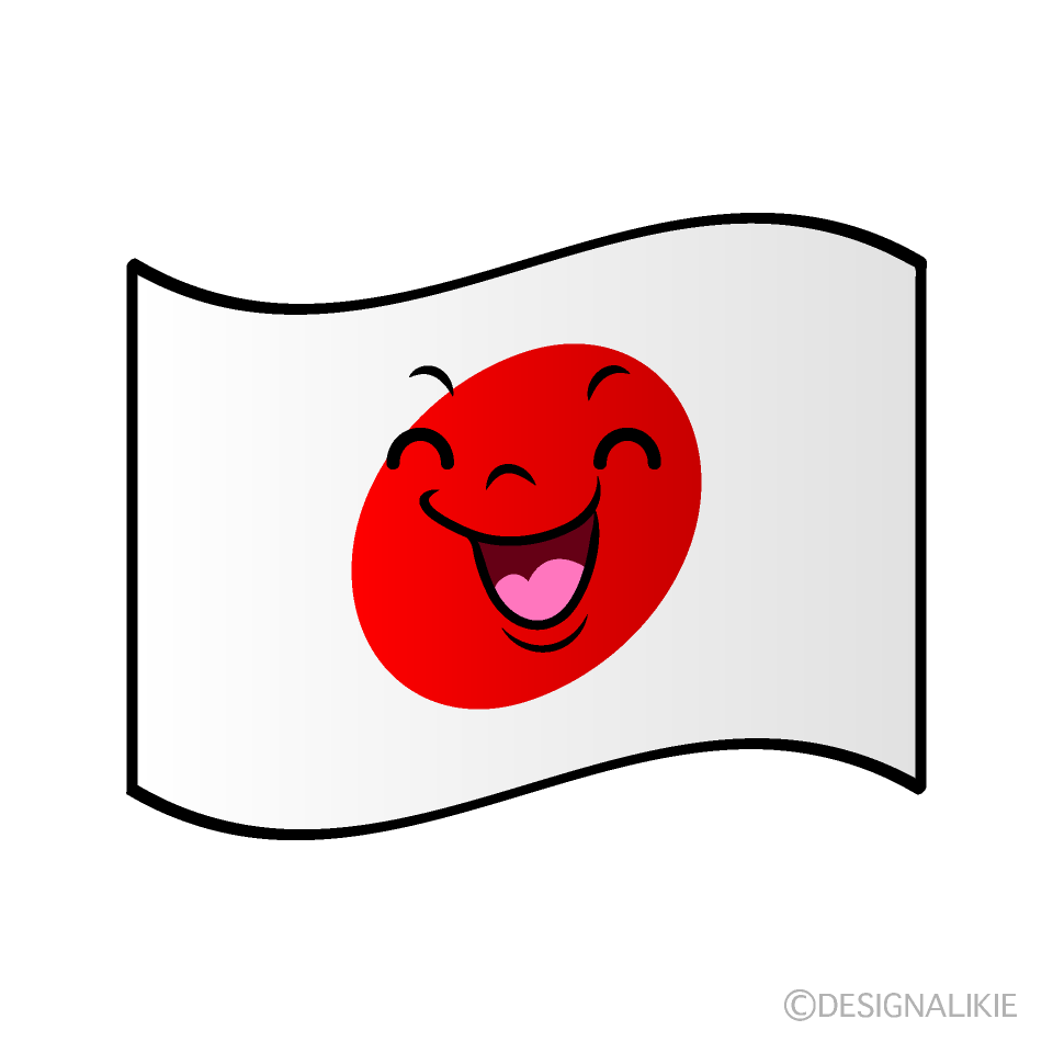 かわいい笑顔の日本国旗イラスト