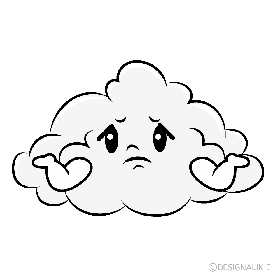 かわいい困る雲イラスト