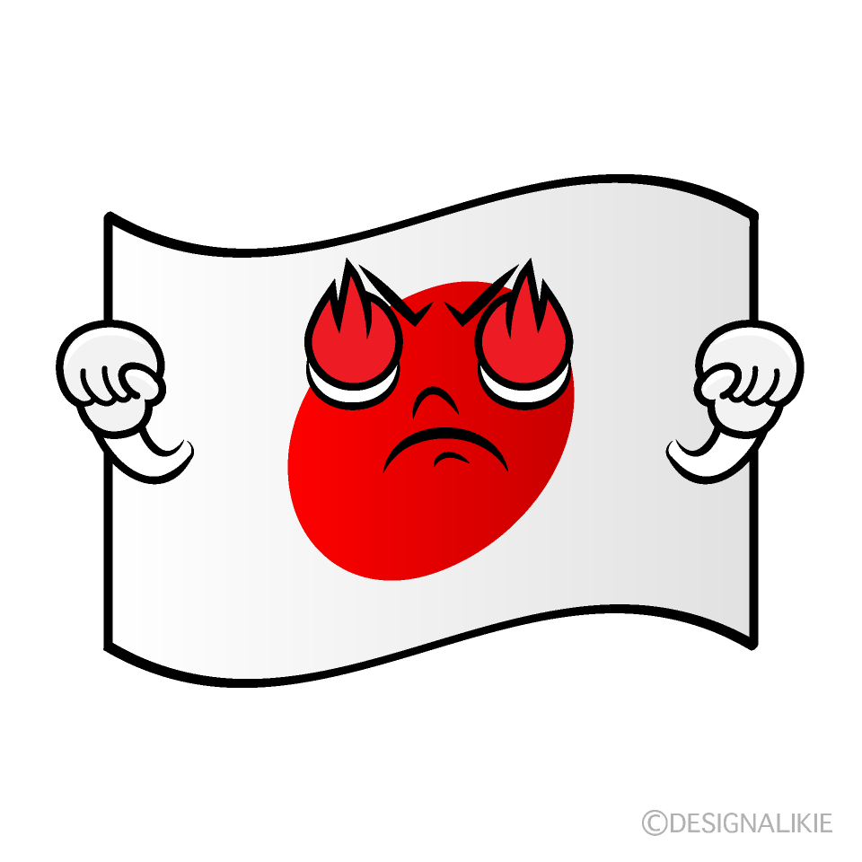 かわいい熱意の日本国旗イラスト