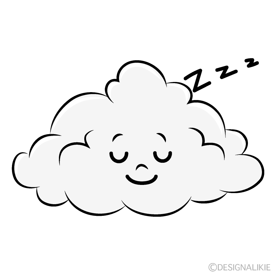 かわいい寝る雲イラスト