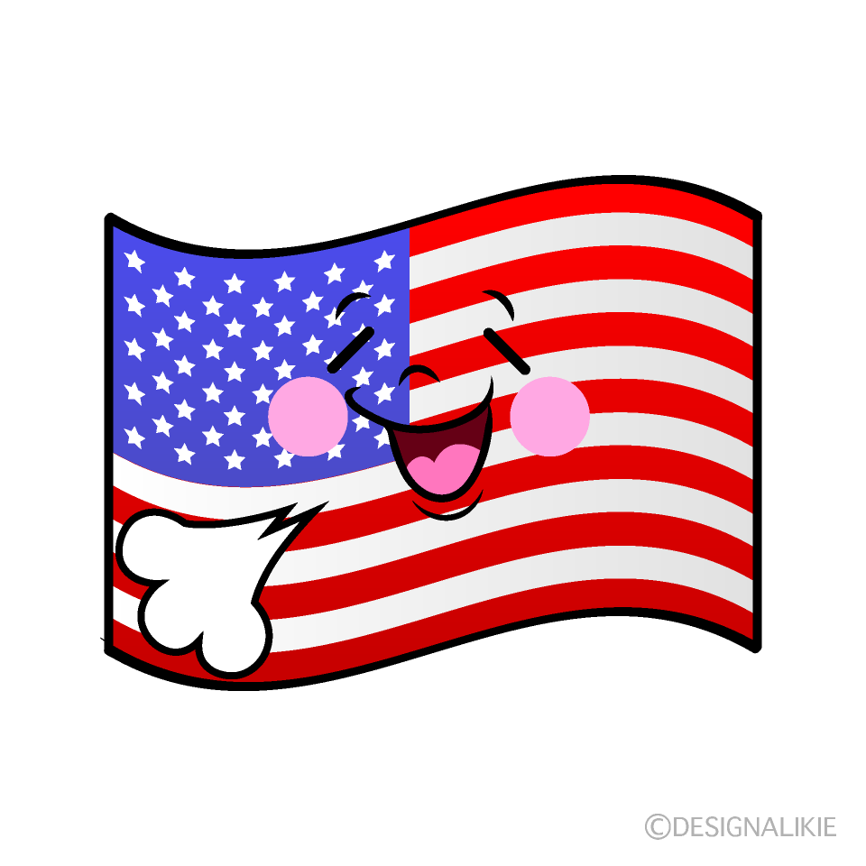Cute Relaxing American Flag Clipart