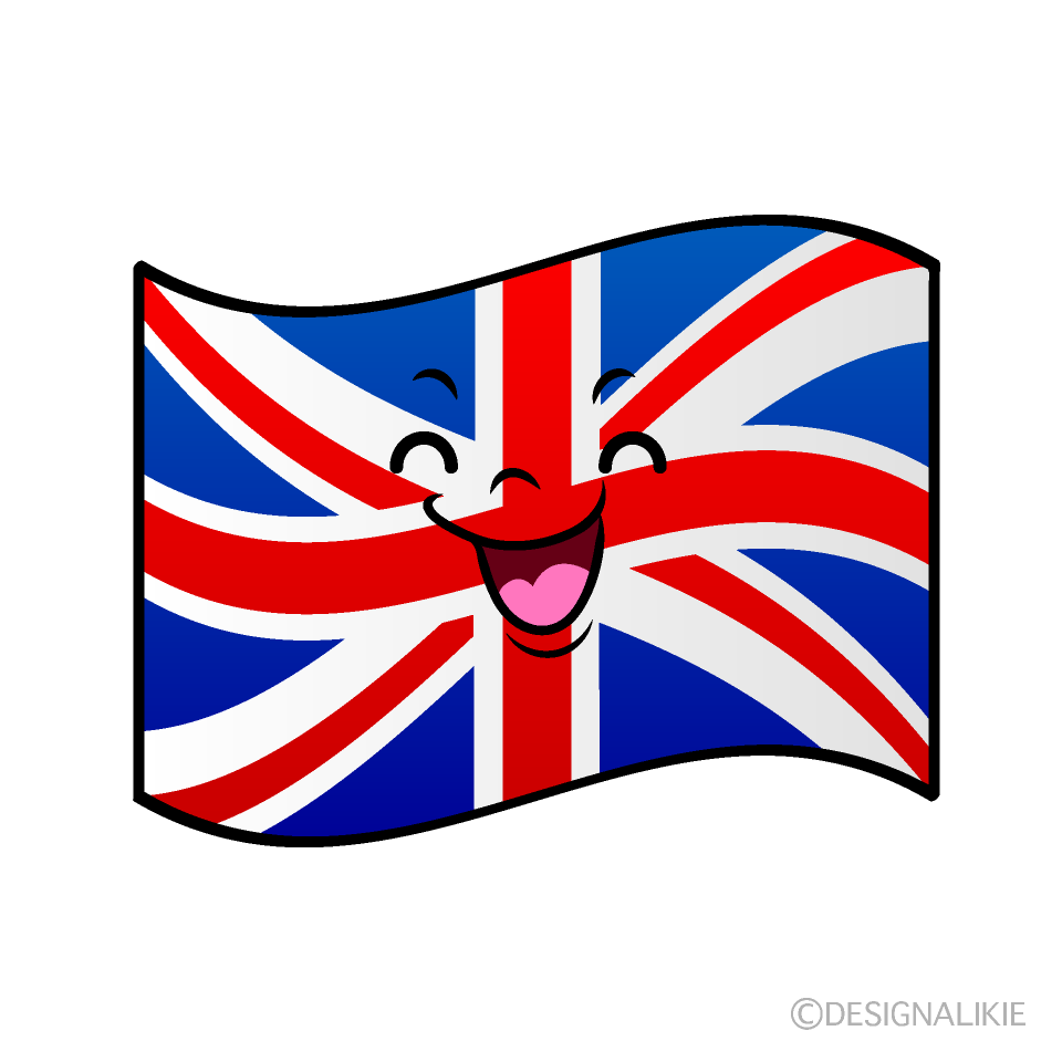 かわいい笑顔のイギリス国旗イラスト