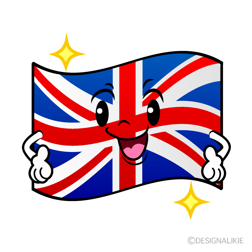 かわいい煌くイギリス国旗イラスト