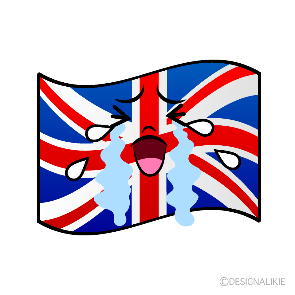 Cute Crying British Flag Clipart