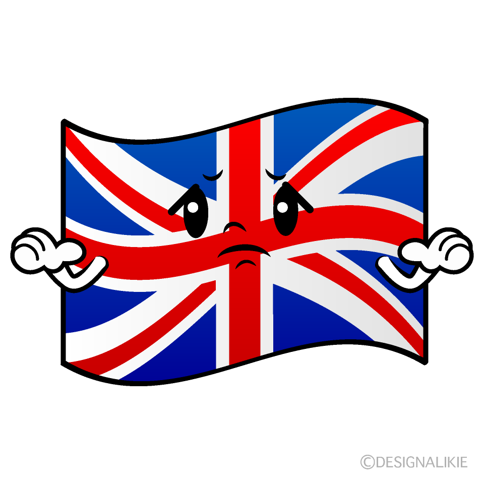 かわいい困るイギリス国旗イラスト