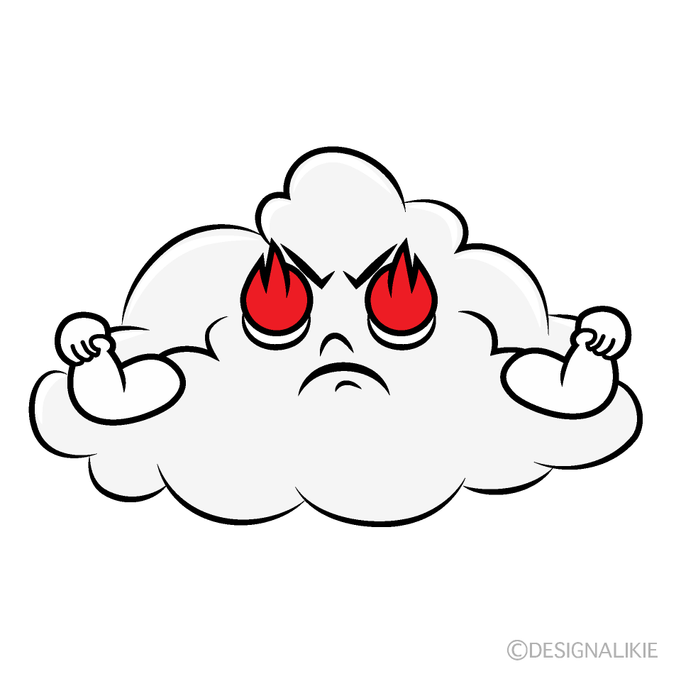 かわいい燃える雲イラスト
