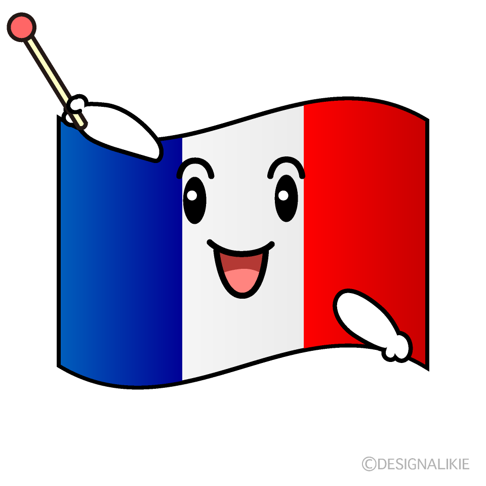 かわいい話すフランス国旗イラスト
