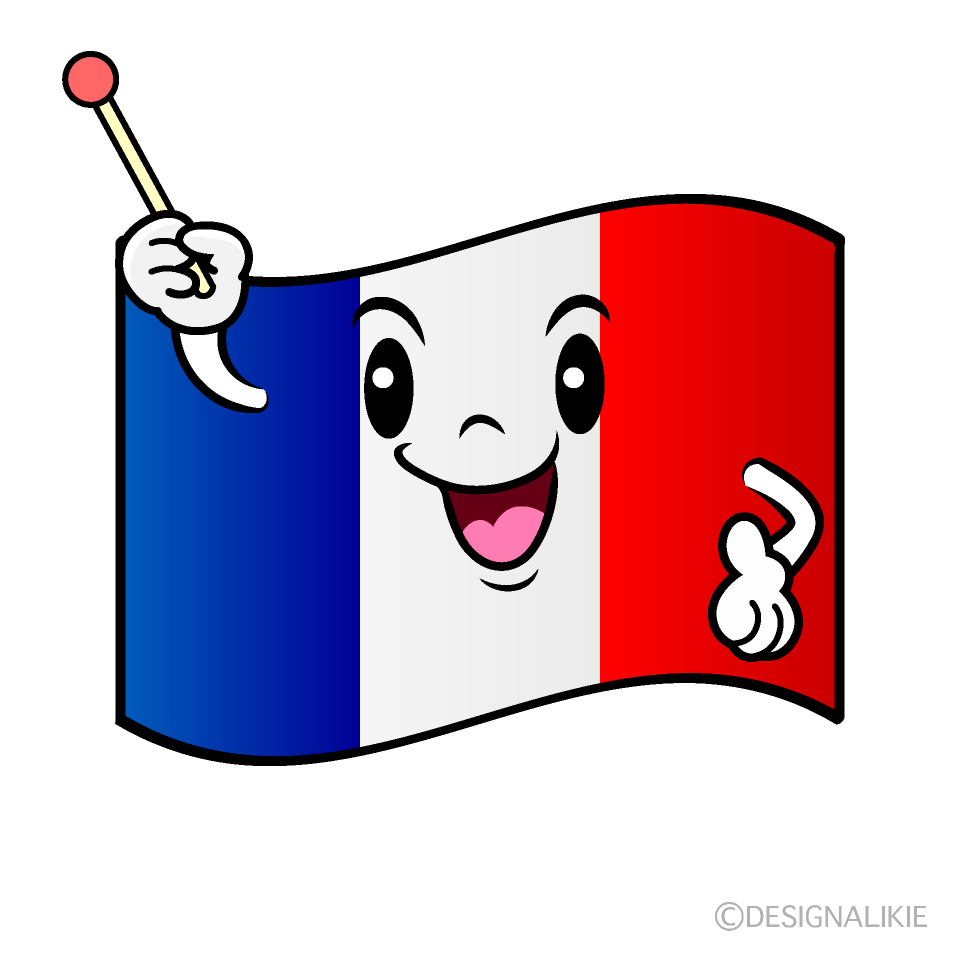 かわいい話すフランス国旗イラスト