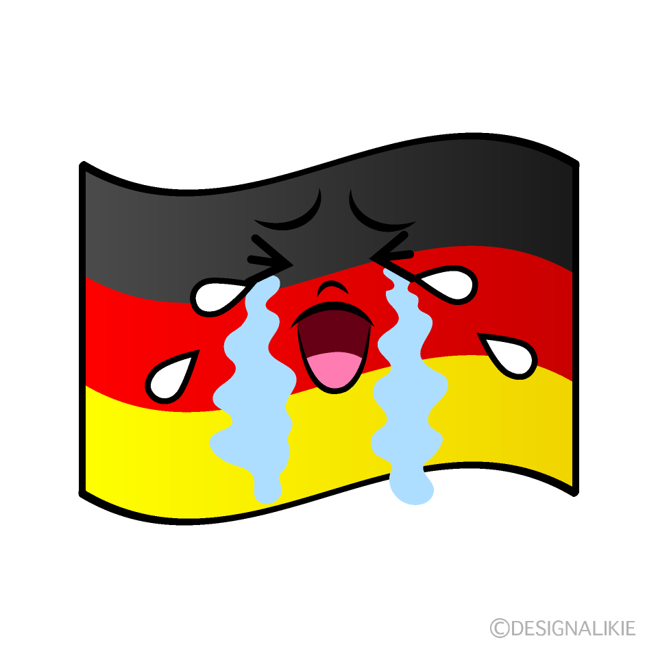 かわいい泣くドイツ国旗イラスト