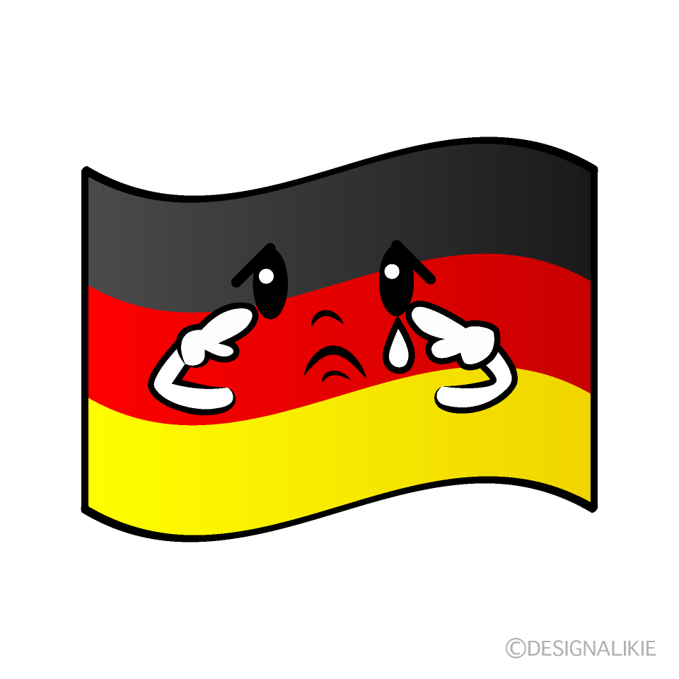 かわいい悲しいドイツ国旗イラスト