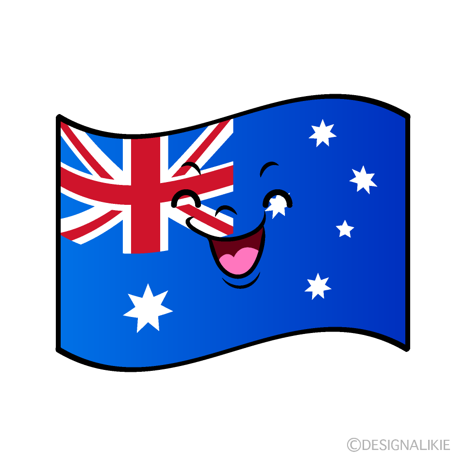 かわいい笑顔のオーストラリア国旗イラスト