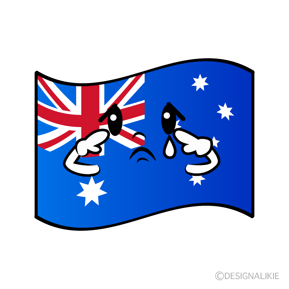 かわいい悲しいオーストラリア国旗イラスト