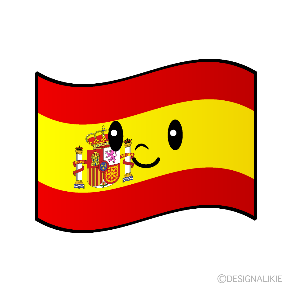 かわいいスペイン国旗イラスト