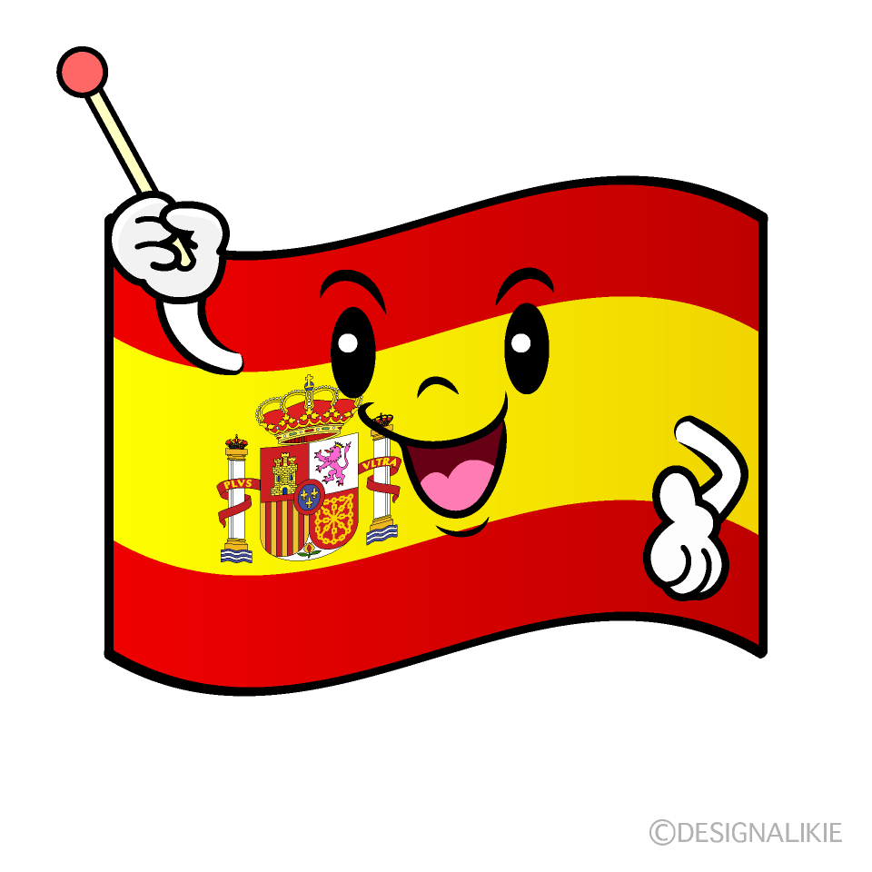 かわいい話すスペイン国旗イラスト