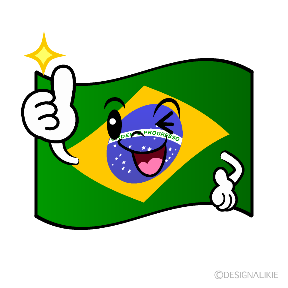 Cute Thumbs-up Brazilian Flag Clipart