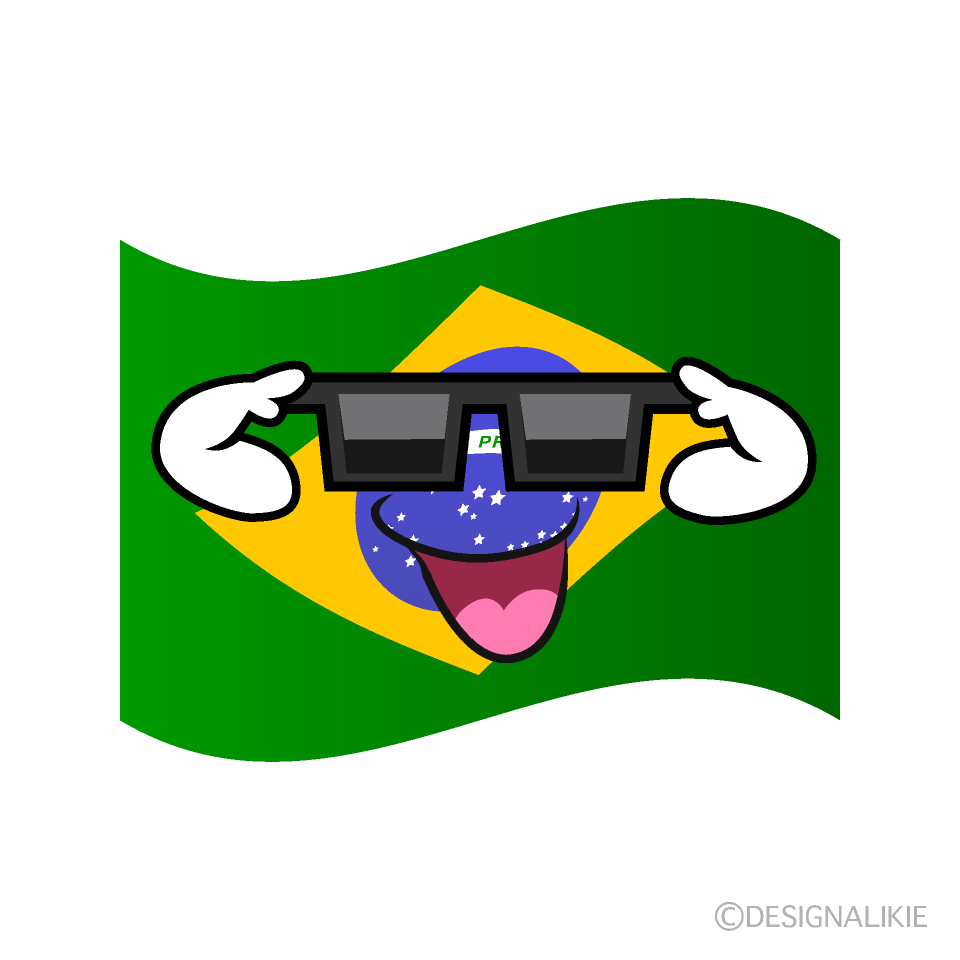 かわいいかっこいいブラジル国旗イラスト