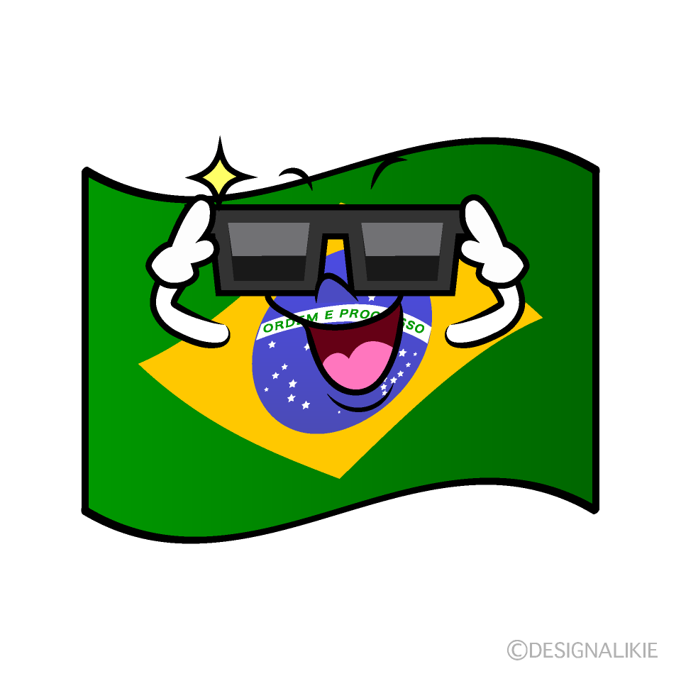 かわいいかっこいいブラジル国旗イラスト