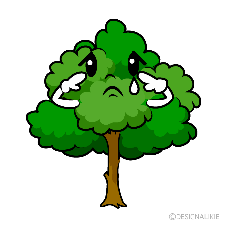 かわいい悲しい木イラスト