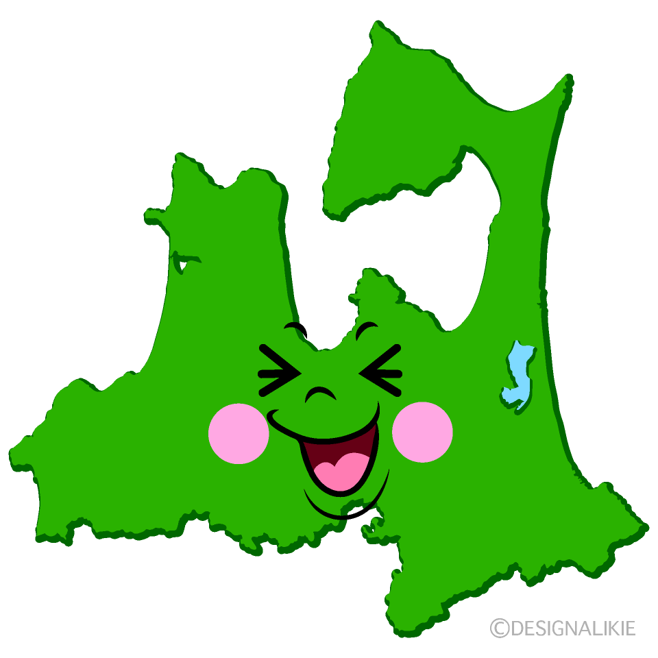 かわいい笑う青森県イラスト