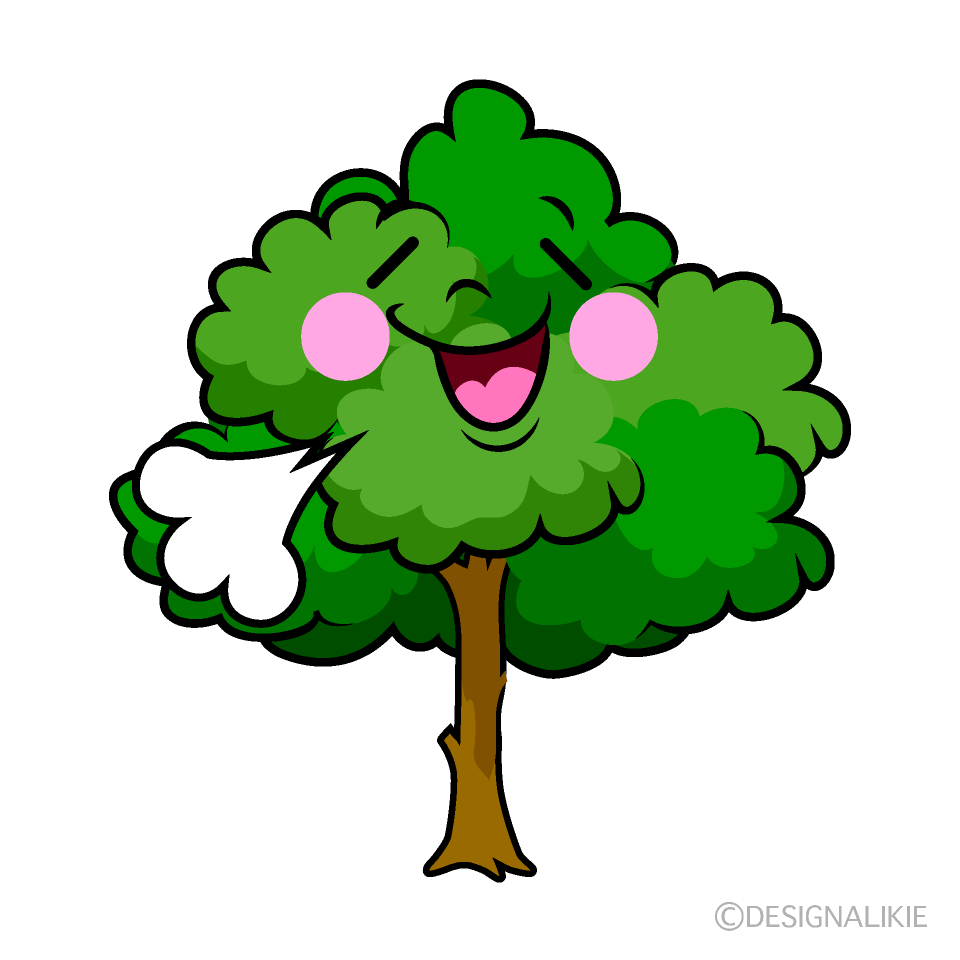 かわいいリラックスした木イラスト