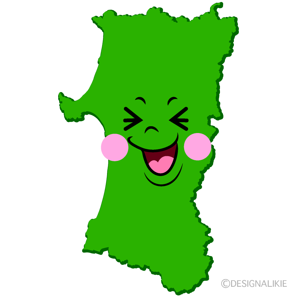 かわいい笑う秋田県イラスト