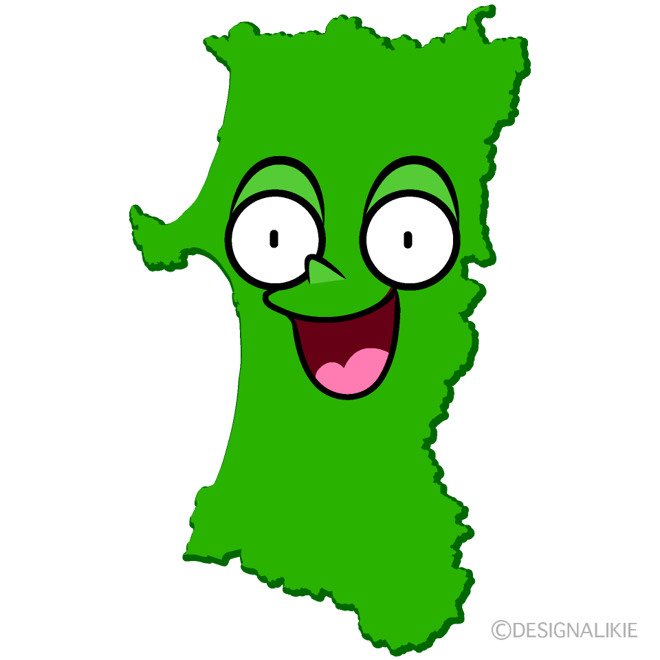 かわいい驚く秋田県イラスト