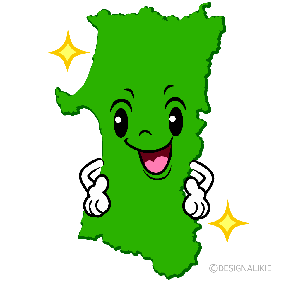 かわいい煌く秋田県イラスト