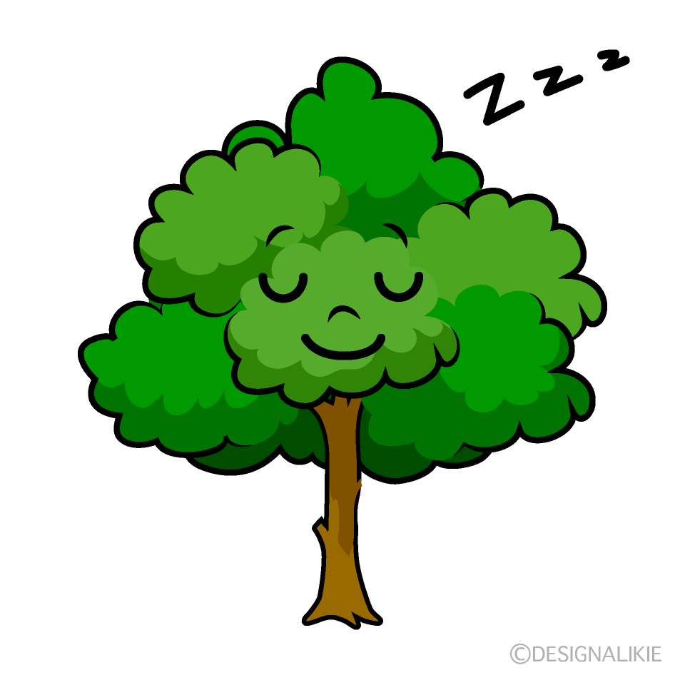 かわいい寝る木イラスト