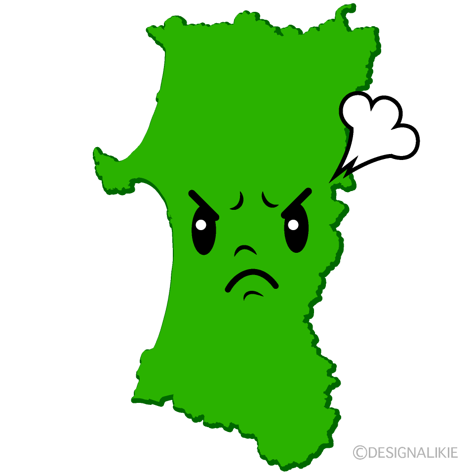 かわいい怒る秋田県イラスト