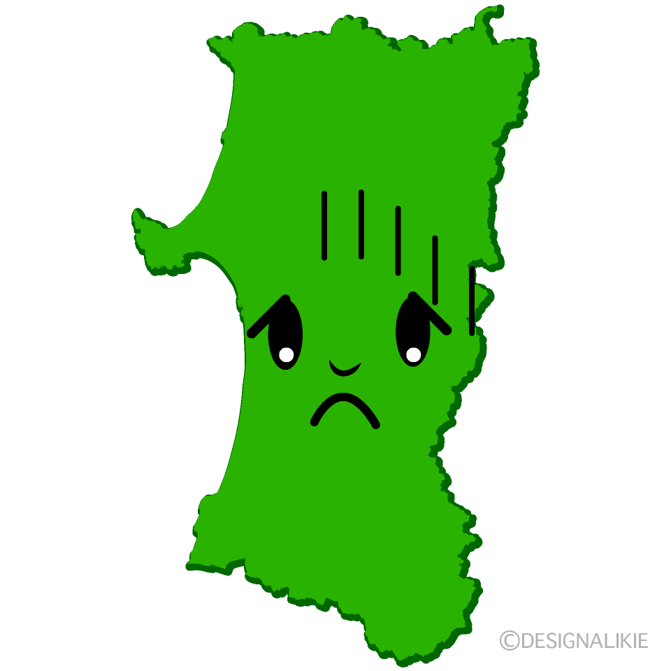 かわいい落ち込む秋田県イラスト