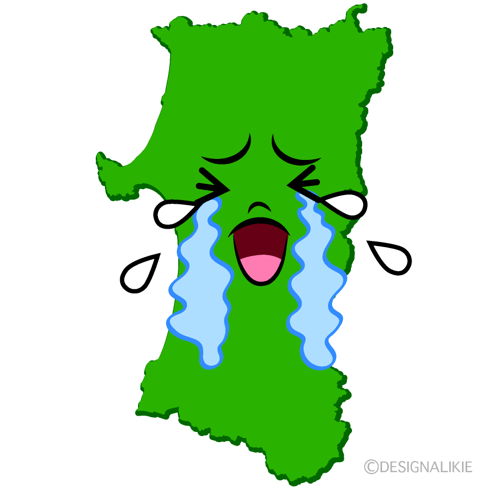 かわいい泣く秋田県イラスト
