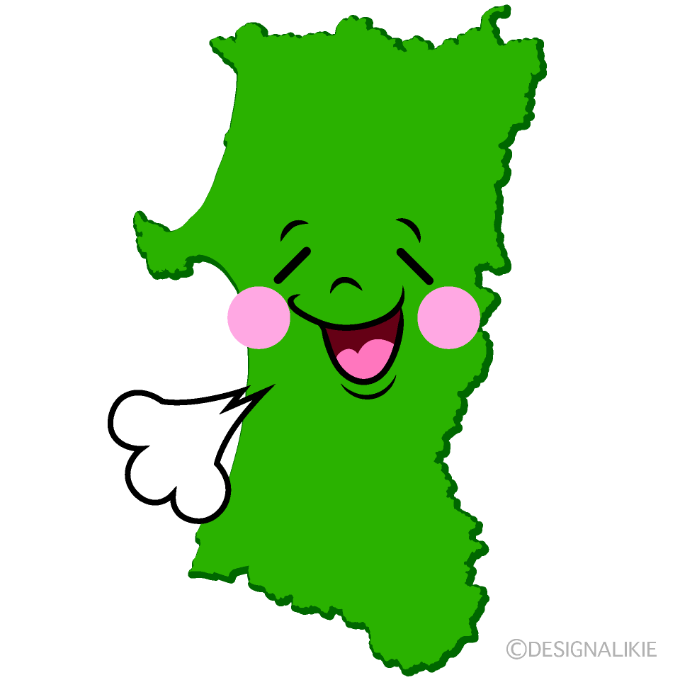 かわいいリラックスする秋田県イラスト