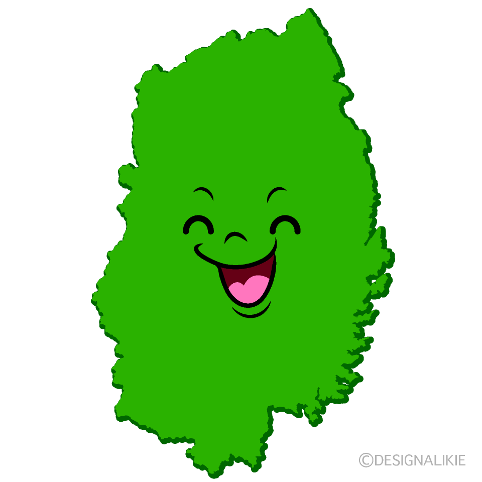 かわいい笑顔の岩手県イラスト
