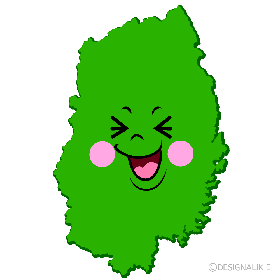 かわいい笑う岩手県イラスト