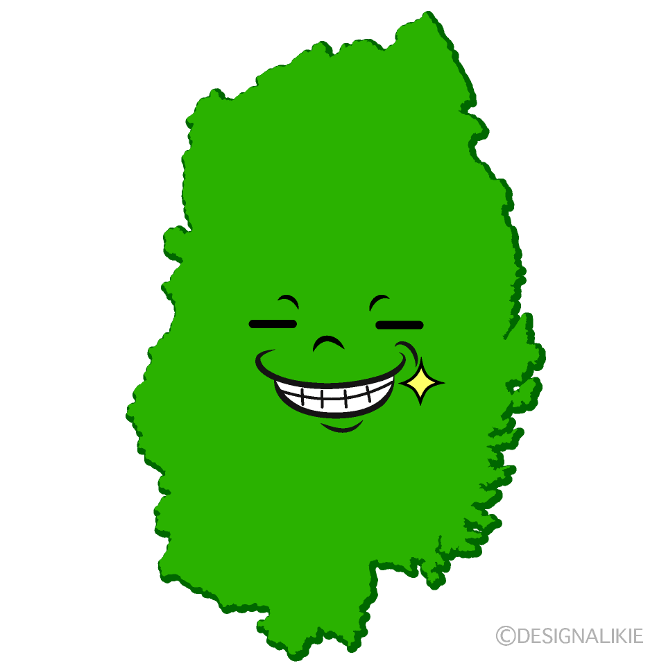 かわいいニヤリの岩手県イラスト
