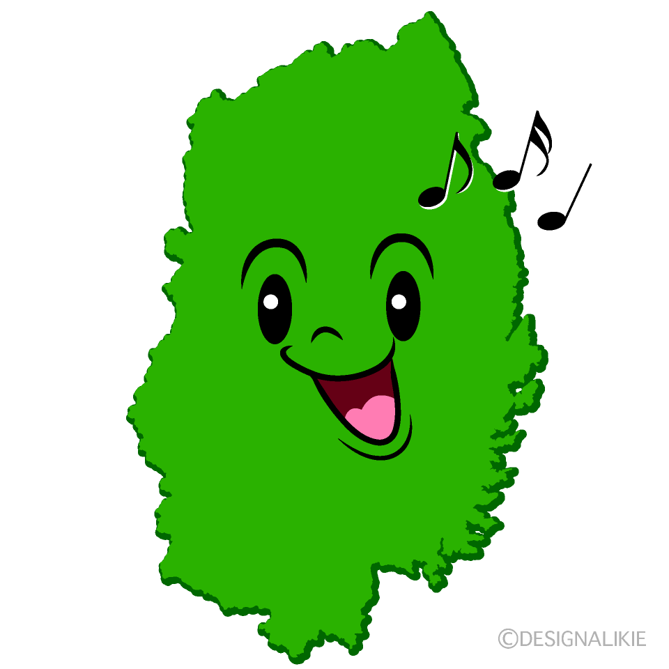 かわいい歌う岩手県イラスト