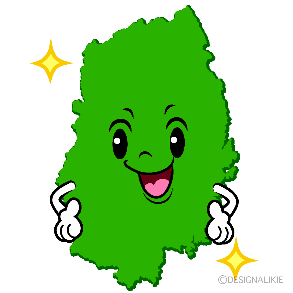かわいい煌く岩手県イラスト