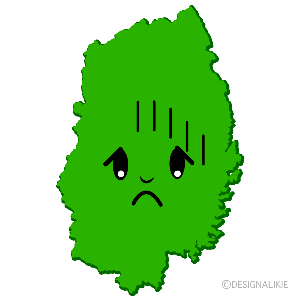 かわいい落ち込む岩手県イラスト