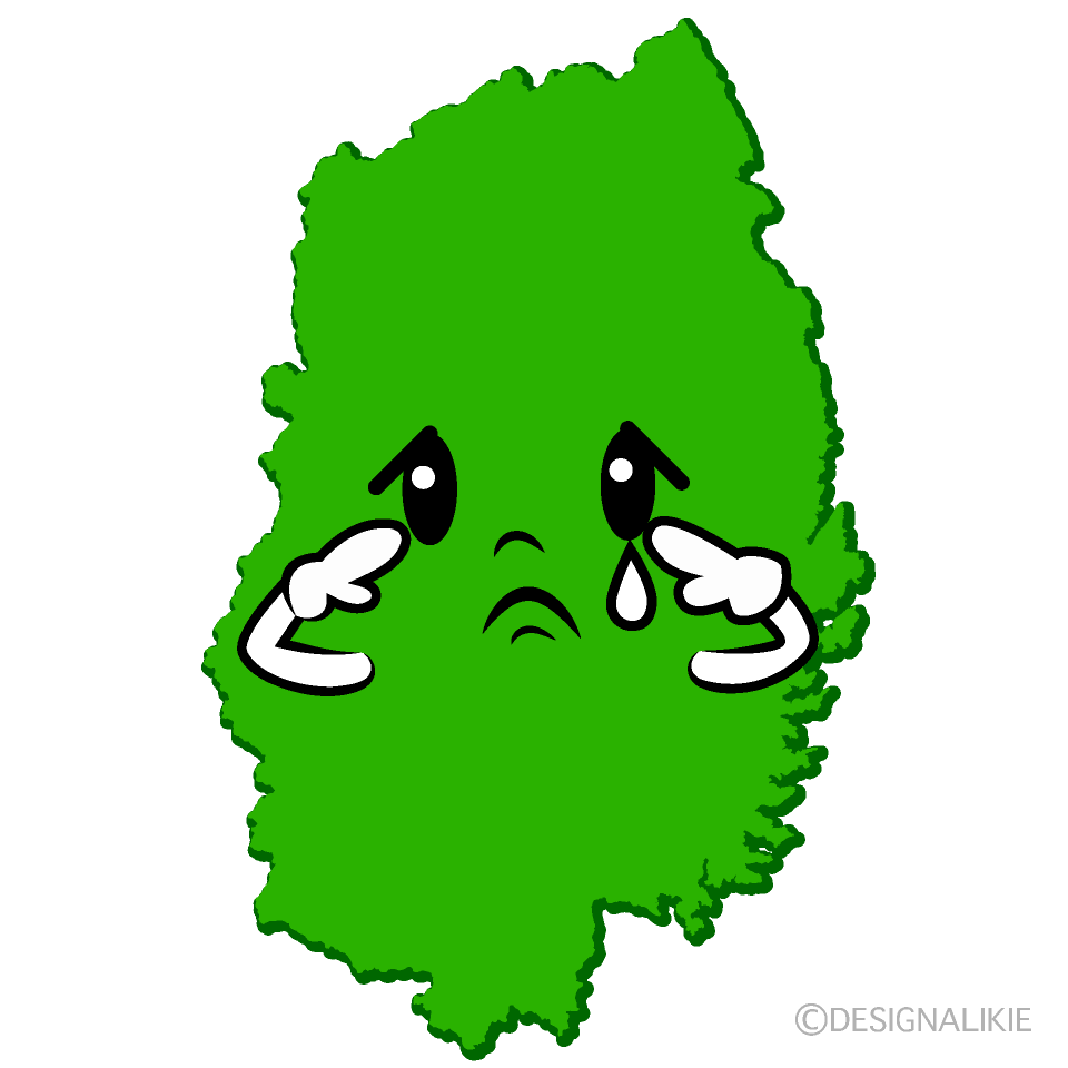 かわいい悲しい岩手県イラスト