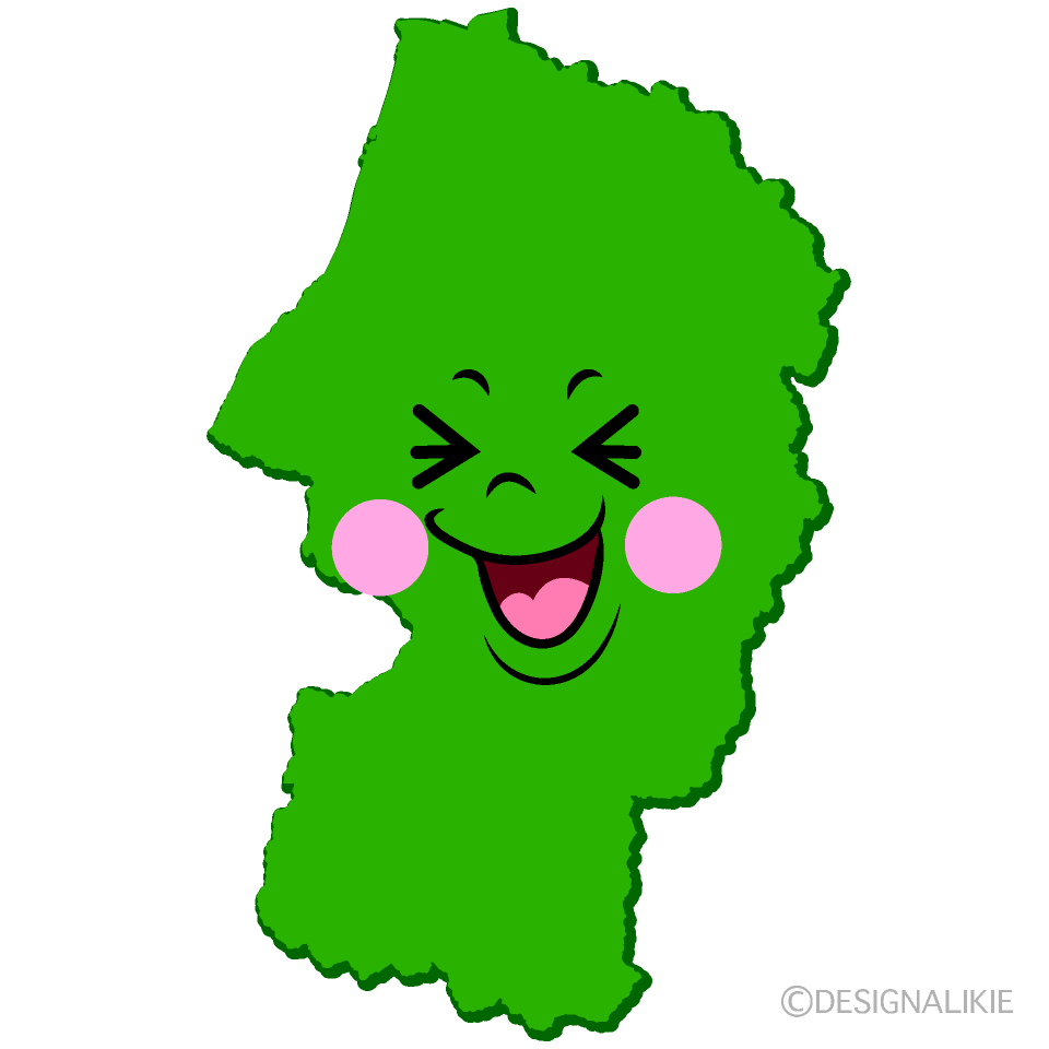 かわいい笑う山形県イラスト