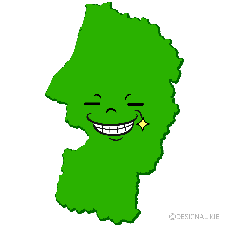 かわいいニヤリの山形県イラスト