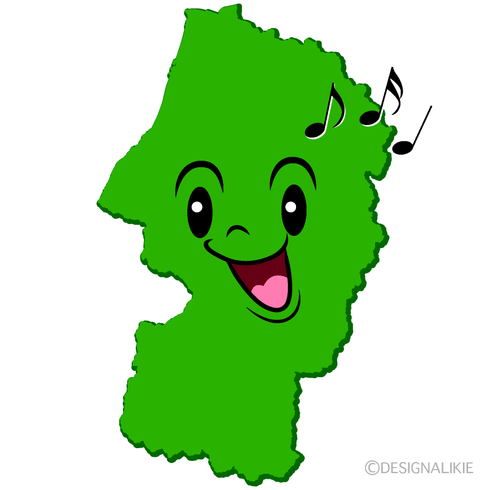 かわいい歌う山形県イラスト