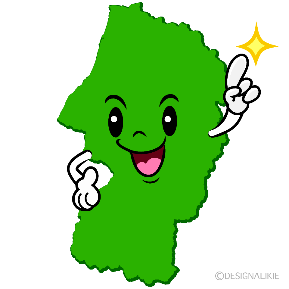 かわいい指差す山形県イラスト