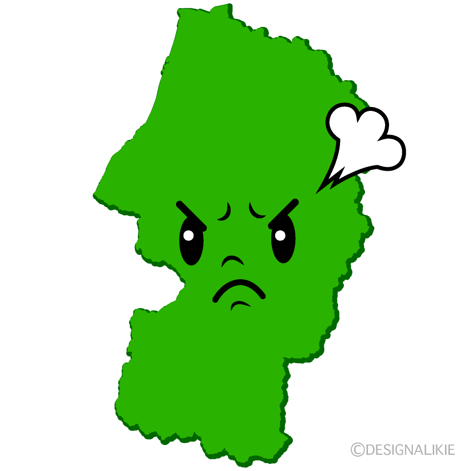 かわいい怒る山形県イラスト