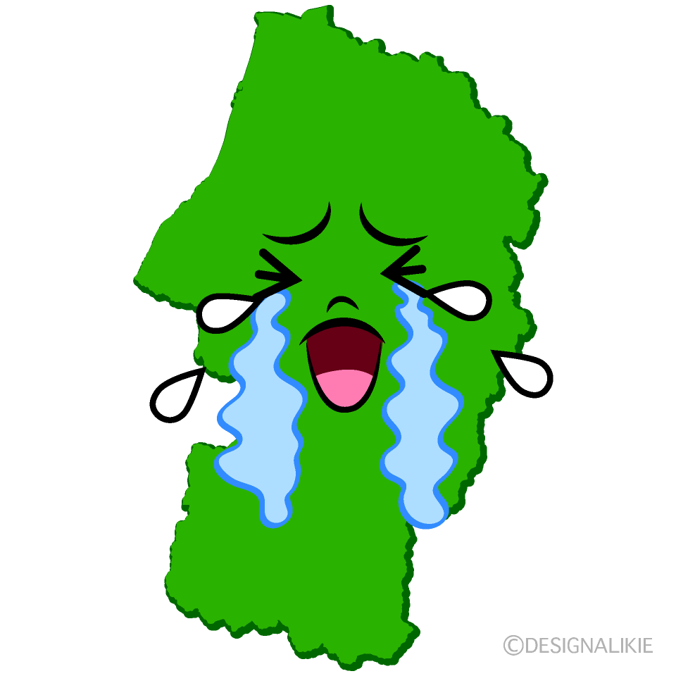 かわいい泣く山形県イラスト