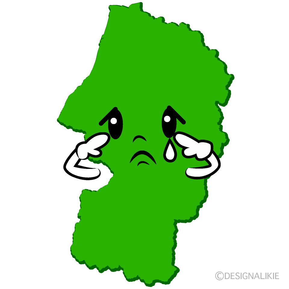 かわいい悲しい山形県イラスト
