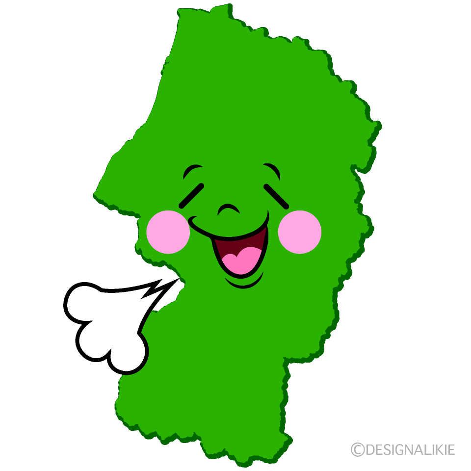 かわいいリラックスする山形県イラスト